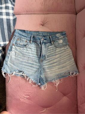 American Eagle Outfitters Light Wash Distressed Denim Shorts